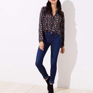 Loft Modern Skinny Double Frayed Jeans